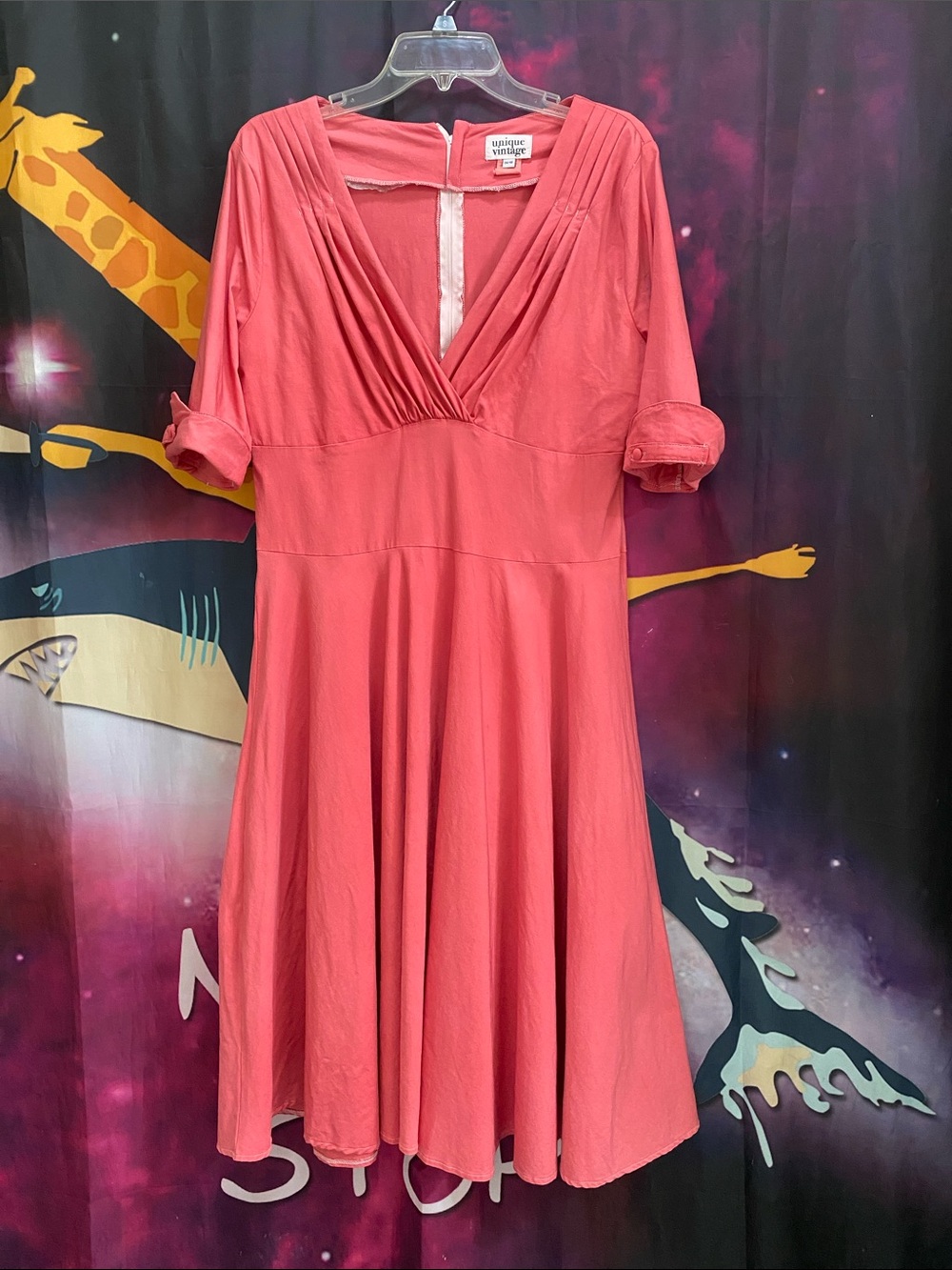 Unique Vintage salmon pink Delores dress